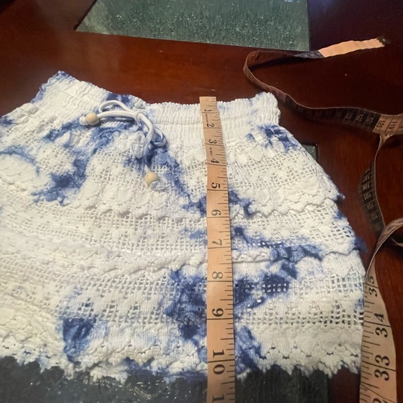 Blanco White & Blue Tye-Die Ruffled skirt w Short pants Under Size Small - Picture 12 of 14